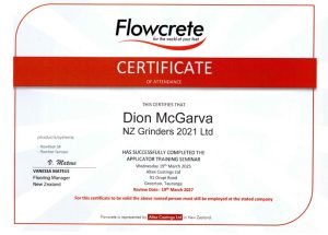 Flowcrete coatings training certificate