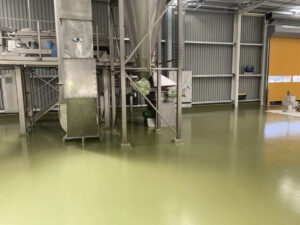 Green Epoxy Floor NZ Grinders Tauranga