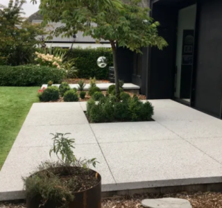 Polished concrete outdoor patio NZ Grinders Tauranga