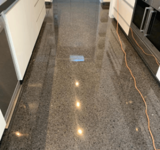 Polished concrete kitchen floor