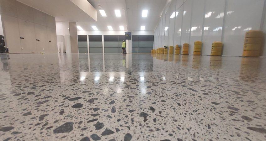 Rotorua Airport Polished Concrete NZ Grindres