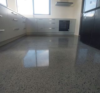 Polished concrete kitchen floor