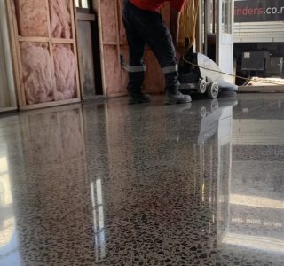 full exposure polished concrete floor for beach house NZ Grinders Tauranga